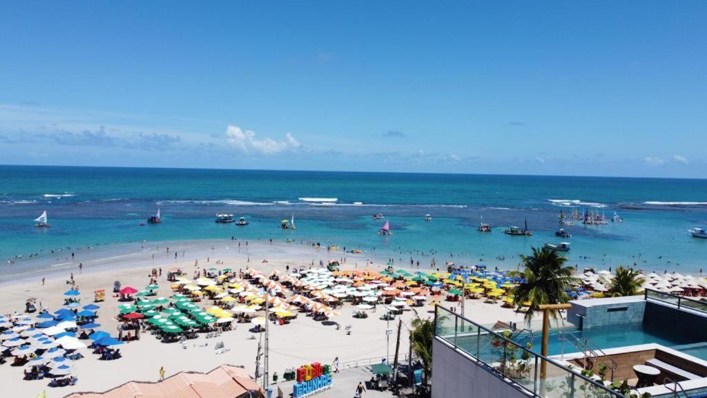 Flat Beira Mar Com Varanda Em Porto De Galinhas Bagian luar foto